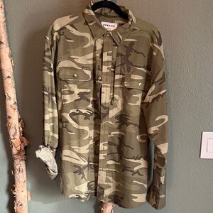 Poncho Men's Green Camouflage Field Jacket